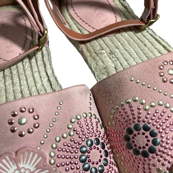 Coach 3D Floral Ankle Strap Astor Sandal in Peony G2054 - Picture 4 of 12
